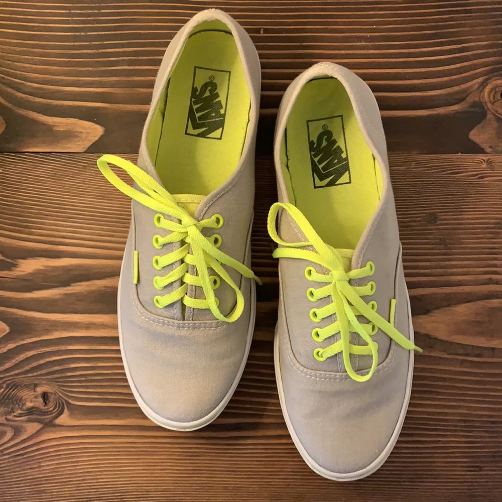 Vans Sneakers -‎ Light Gray and Neon Green - Men’s Size 8/Women’s 9.5